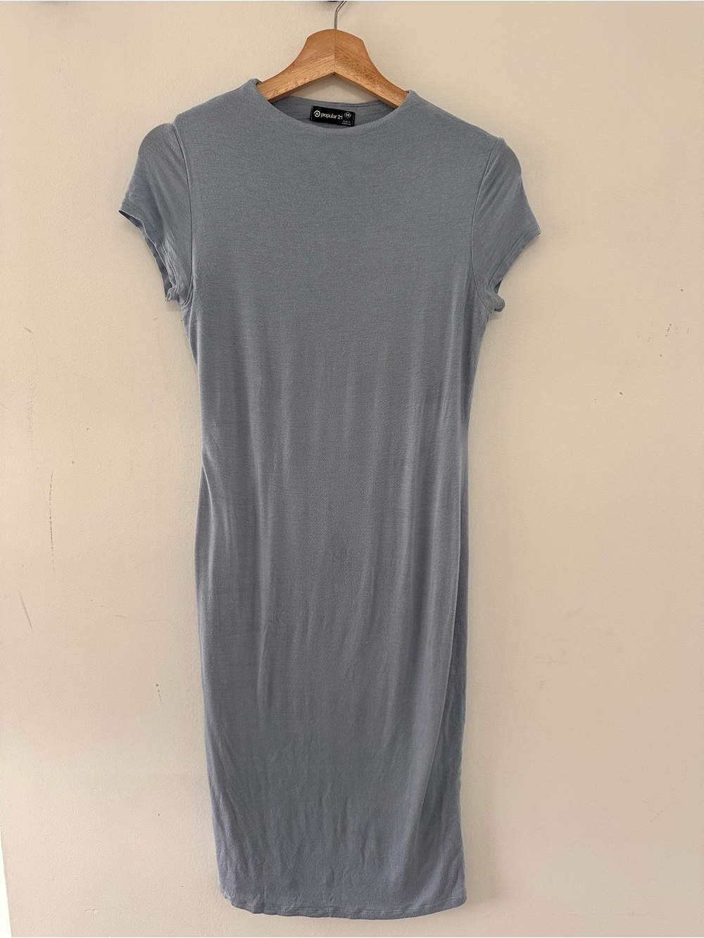 Popular 21 Blue T-Shirt Midi Dress Medium Minimalist Bodycon